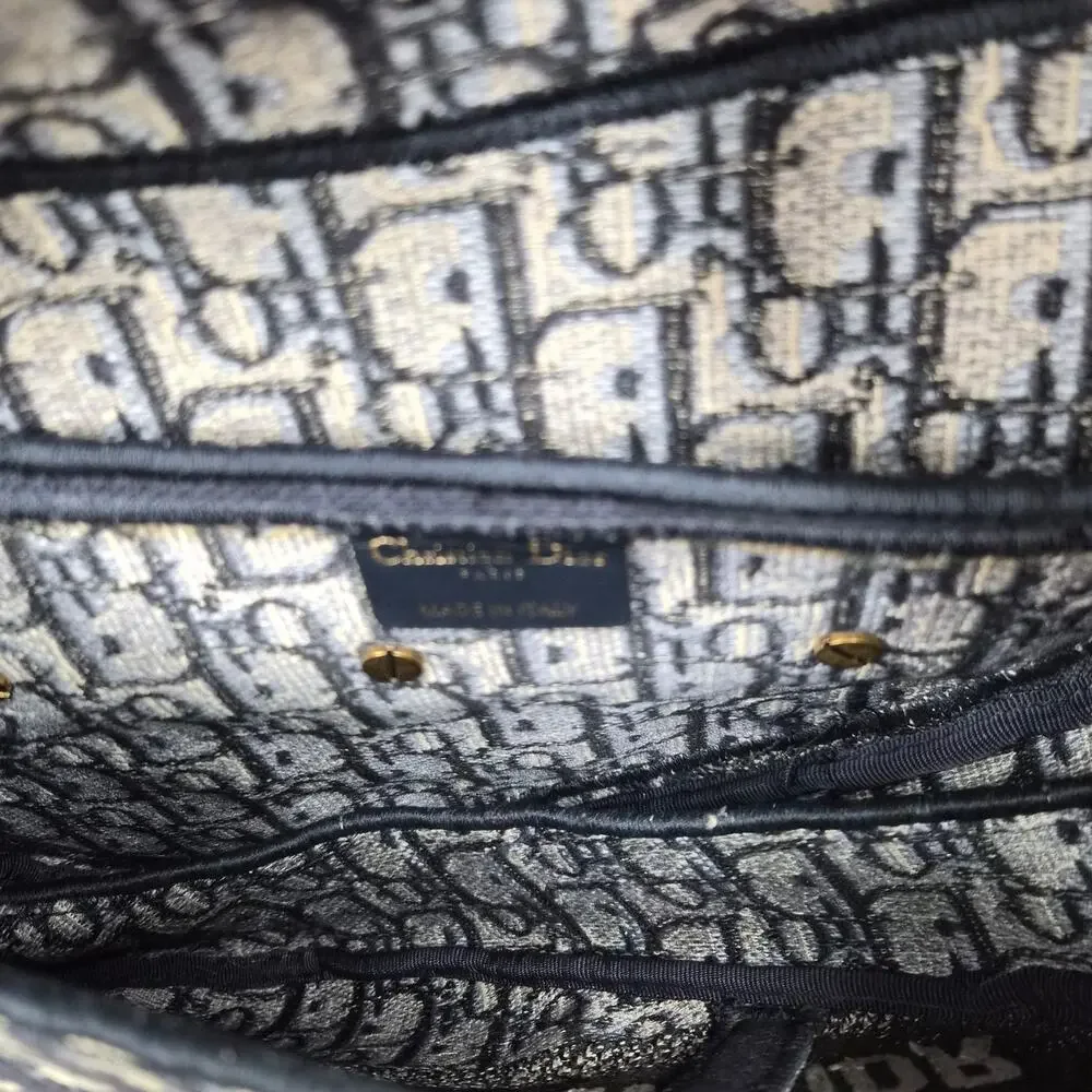 Christian Dior Logo Oblique Saddle Bag Blue - Picture 5 of 8